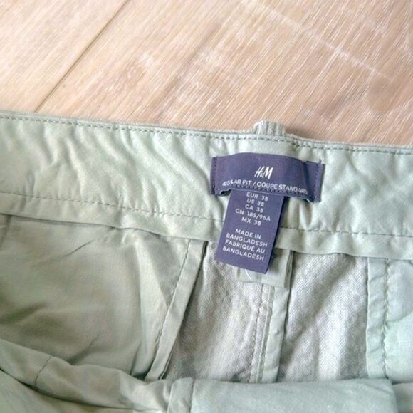 H&M Regular Fit Sage Green Corduroy Pants Size 38 - Picture 5 of 5